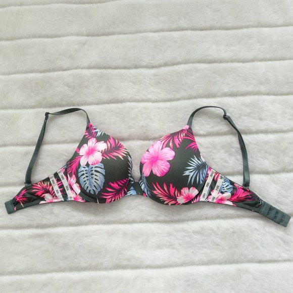PINK Victoria's Secret Other - Pink Victoria's Secret Gray/ Pink Bra 32D